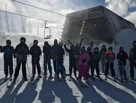 Ski snowboard students